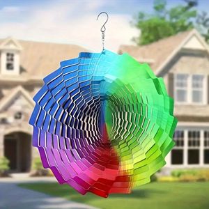 Nouveau produit transfrontalier Iron Cross-Border : Carillon éolien rotatif en métal 3D, en forme de cœur et de cercle, pour la décoration extérieure de cour et de <span class=keywords><strong>jardin</strong></span> - Product Image 2