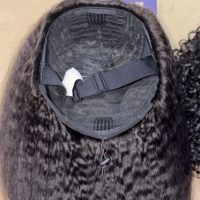 Demi-perruques en cheveux humains bouclés indiens de qualité supérieure, cheveux bruts bouclés birmans, livraison directe, demi-perruques sans colle à enrouler, prix de gros