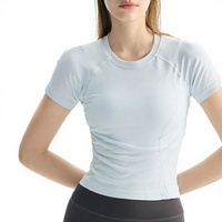 T-shirts d'été pour femmes à haute élasticité, dernières nouveautés, hauts de sport anti-bactériens, compression, évacuation de l'humidité, respirants, options grandes tailles