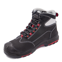 Botas de Seguridad con Puntera de Material Compuesto, Zapatos de Trabajo de Cuero Nubuck Genuino, Entresuela Antipinchazos, Forro de Malla Transpirable, Suela de Goma PU