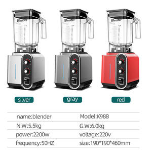 Blender K98B 2L haute vitesse 2200W, broyeur de glace commercial pour usage domestique, machine à smoothies - Product Image 1