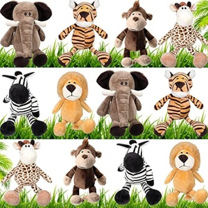 Peluches Personalizados de Animales DE LA Selva ODM PP Algodón Tigre Elefante Hipopótamo Ciervo Juguetes de Peluche Técnica Lavada para Aliviar el Estrés - Product Image 5