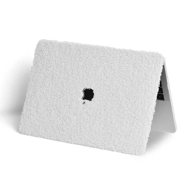 White Fluffy Teddy Laptop Hard Case Cover  for  Macbook 13.6 M2 M3 M4 A2681/A3113/A3240