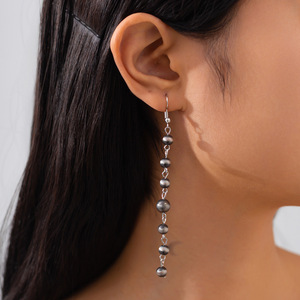 Pendientes de círculo geométrico de estilo étnico turquesa de imitación de cuentas redondas CCB de moda - Product Image 6