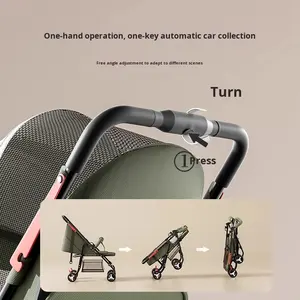 <span class=keywords><strong>Poussette</strong></span> de bébé convertible légère à vue élevée <span class=keywords><strong>Poussette</strong></span> unidirectionnelle pliable avec système d'absorption des chocs pour s'asseoir et s'allonger - Product Image 2