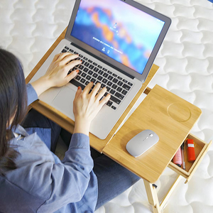 Đa chức năng sen thân thiện với môi có thể điều chỉnh bền tre gấp bàn máy tính xách tay ngăn kéo nhỏ giường di động khay cho nghiên cứu - Product Image 2