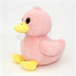 Peluche de Pato Personalizado, Suave y Esponjoso, con Ojos Grandes y Adorables, Pato Rosado Sentado para Abrazar - Product Image 5