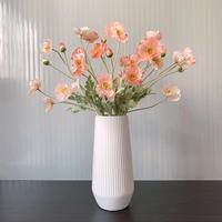 Poppies artificielles en soie de haute qualité, tiges floquées, pliables, rouge, orange, blanc, fleurs de pavot pour la décoration de mariage, de la maison et de la table