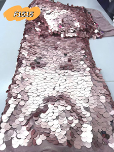 Tissu en dentelle à grandes paillettes, tulle scintillant effet écailles de poisson, tissu en maille à paillettes pour robe de cérémonie - Grande Vente - Product Image 3