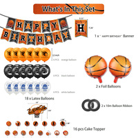 Artículos para Fiestas de Baloncesto, Pancarta Desechable, Adorno para Globos, Decoración para Fiestas Infantiles con Temática Deportiva, Baby Shower, Cumpleaños de Niño