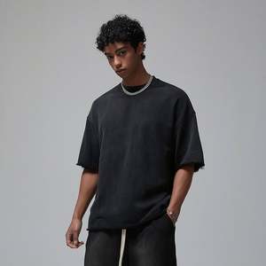 Camisa de trabajo con impresión personalizada, fabricantes de ropa, camiseta 360 GSM bordada, camiseta Vintage con impresión de inyección directa para hombres - Product Image 2