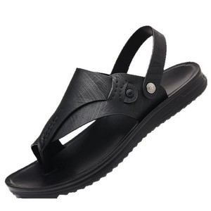 Men's Summer Beach Sandals Breathable Non <b>Slip</b> Wear Resistant Casual <b>Slides</b> Black And Brown Injection Molding Youth 18 40 Years - Product Image 2