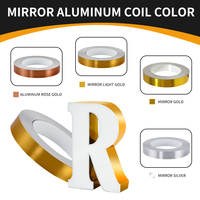 Bobine de miroir en aluminium, miroir coloré, miroir doré, argenté, feuille de bobine d'aluminium miroir doré pour lettres en relief