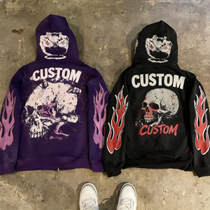 Fabricante de Ropa FTS, Sudaderas con Capucha y Estampado Gráfico DTG, Sudaderas con Cremallera Completa, Sudaderas Resistentes de Felpa Francesa - Product Image 2