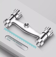 Mitigeur de douche pluie double levier en laiton pour hôtel, avec cartouche céramique, finition chrome poli, design moderne, montage mural, double poignée