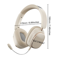 Mikrofon Headset Gaming suara Surround untuk Bluetooth 5.3 7.1 headphone earphone olahraga Over-Ear Noise Cancelling telinga lembut