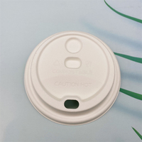 Couvercles de tasse à café naturels et blancs compostables de 80mm 90mm avec bouchon
