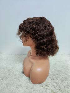 โปรโมชั่น $29 ผมบราซิลแบบบ๊อบมีหน้าม้า วิกผม 200% ไม่มีเชือกผูก แบบลอนน้ำ 12 นิ้ว ผมเวอร์จินแท้จากโรงงาน ขายส่ง ผมหยิกธรรมชาติ - Product Image 5