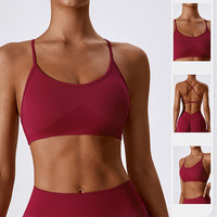 Soutien-gorge de sport yoga sans couture haut de course serré soutien-gorge de sport dos nu beau dos respirant sous-vêtements pour femmes vêtements pour femmes