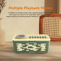 Speaker Stereo 20W dengan Lampu Suara Alam Putih Campuran, Pengisian Daya Nirkabel Cepat, untuk Rumah, Meja, dan Tidur