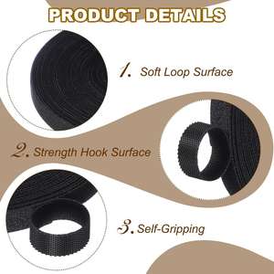 Cintas Adhesivas de Poliéster/Nylon de Doble Cara, Reutilizables, Ecológicas, Fuertes y Autoadhesivas, Lavables y Resistentes al Calor, para Bolsas, Prendas y Zapatos - Product Image 2