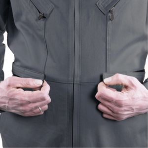 Havayolu Alev Geciktirici Yanmaz Polyester/Pamuk Güvenlik <span class=keywords><strong>Pilot</strong></span> Uçuş İş Tulumu Gümüş FR Yansıtıcı Bantlı Unisex - Product Image 4