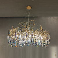 Lustre en verre de luxe fait main tout en cuivre VH, art moderne, design unique, forme ovale, pour salle à manger, installation suspendue