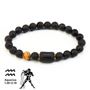 Pulseras Elásticas con Signos del Zodiaco de las Doce Constelaciones para Hombre y Mujer, Venta al Por Mayor, Joyería Artesanal - Product Image 3