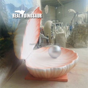 Mô hình vỏ sò mô phỏng kích thước thật, mô hình động vật biển hàu với ngọc trai lấp lánh - Product Image 3