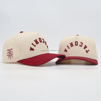 Casquette de baseball OEM à 5 panneaux, personnalisable avec logo brodé, style sportif, avec logo imprimé bicolore, casquette de baseball vierge tendance