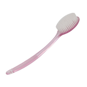 Pink Plastic <b>Bath</b> <b>Brush</b> Long Handle Soft Bristles <b>Back</b> Scrubber Household Cleaning Tool - Product Image 5