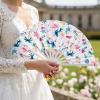 Éventail Pliant Réfléchissant Personnalisé de 10 Pouces en Plastique – Idéal pour Festivals, Mariages, Cadeaux, Fête des Mères, Pâques, Ramadan, Thanksgiving