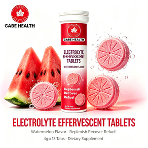 Comprimés effervescents d'électrolytes OEM Private Label, 15 unités, saveur raisin, pour reconstituer, récupérer et reconstituer l'énergie, hydratation au sodium et au potassium, personnalisables - Product Image 1