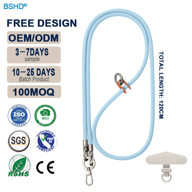 Universal Nylon Cell Phone Lanyard Adjustable Polyester Neck Strap Charm Chain Crossbody Compatible With Full Smartphones