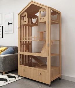 Villa para Gatos de Madera Maciza de Varios Niveles (Lujo Interior) - Product Image 5