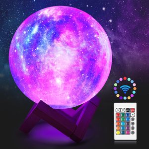 Lámpara De Luna J & <span class=keywords><strong>R</strong></span>, regalo de luz lunar de PVC recargable 16 colores cambio táctil remoto impresión 3D globo Luna luz LED 3D lámpara de Luna - Product Image 1