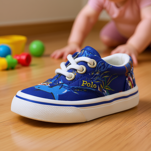 Chaussures Polo pour bébé et tout-petit Keaton, en toile bleue à imprimé ours, à lacets, pour garçons, toutes saisons, 100 % authentiques, ajustement parfait - Product Image 2
