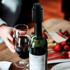 MUYI Lot de 2 bouchons à vin en ABS et acier inoxydable, bouchon de vin rouge sous vide avec pompe à air et enregistrement de <span class=keywords><strong>la</strong></span> date - Product Image 4