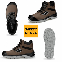 Bottes de travail AIMVVSEC imperméables et respirantes avec embout en acier, tige en cuir véritable, semelle intermédiaire en PU, semelle extérieure antistatique et doublure en maille.