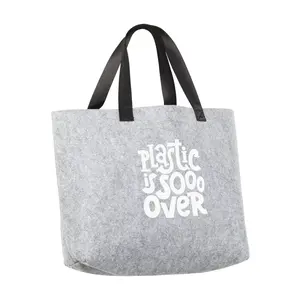 Bolso de hombro de fieltro GRS RPET, merchandising sostenible - Product Image 3