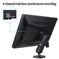 Monitor de Coche IPS HD de 10.1 Pulgadas y 6 Canales, Voltaje Amplio DC12V-36V, Admite Grabación en Bucle de 256G