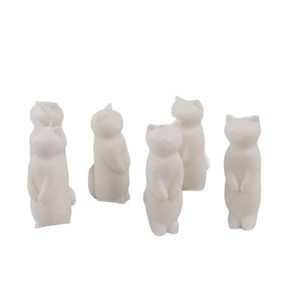 Bougie parfumée en forme de chat, sans gouttes, design animalier blanc, pour la décoration intérieure, toutes saisons - Product Image 4
