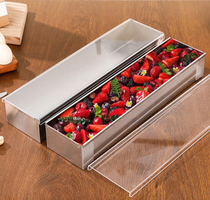 Molde Rectangular Largo de Acero Inoxidable <span class=keywords><strong>para</strong></span> Tiramisú, Pastel de <span class=keywords><strong>Queso</strong></span> y Mousse - Product Image 1
