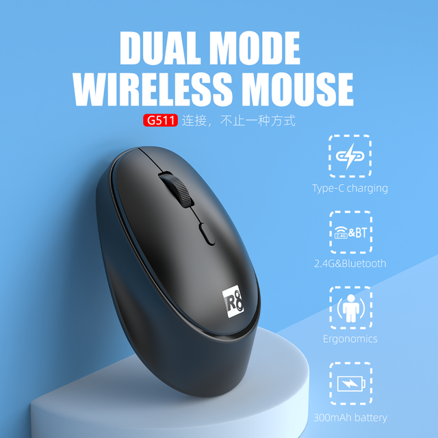 China OEM Custom Wholesale 2.4g&bluetooth Computer Ergonomic Rechargeable Wireless Mouse