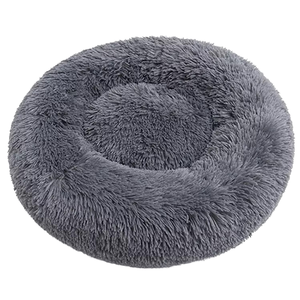 เตียงสัตว์เลี้ยงผ้ากำมะหยี่ขนยาวสีเทาเข้มแบบแปลกใหม่สำหรับสุนัขแมวตัวเล็กที่ให้ความอบอุ่น - Product Image 2