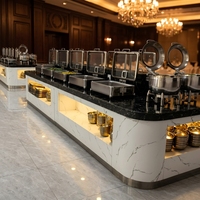Fabrication directe sur mesure de tables de buffet en pierre de différents styles et tailles pour hôtel.