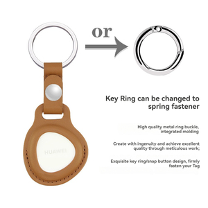 Porte-clés rétro en cuir PU avec boucle à ressort, étui de protection pour balise <span class=keywords><strong>HUAWEI</strong></span>, adapté au localisateur <span class=keywords><strong>HUAWEI</strong></span>, logo personnalisé - Product Image 2