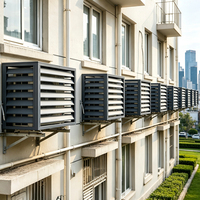 Cache extérieur pour unité de climatisation en alliage d'aluminium à lames orientables - Protection solaire, adapté aux climats tropicaux