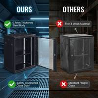 Baie de serveur murale TBS 12U 19 pouces, profondeur 600 mm, en kit plat KD, avec roulettes pour hub de surveillance de sécurité