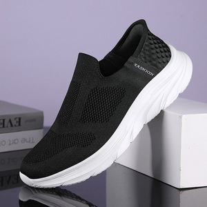 Chaussures de marche pour hommes, style slip-on, en maille, sans lacets, baskets décontractées, légères et confortables, vente en gros, en stock - Product Image 4